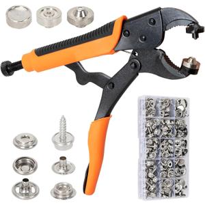 AnnYun Snap Button Kit, Heavy Duty Snap Fasteners Tools, Screw Snaps on Tools Included 1pc Snap Plier and 40 sets 15mm Stainless Snaps, Buttons Snap Fastener Tool for Boat Cover, Tarp, Canvas, Leather