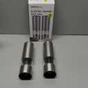 SIMPLETASTE Electric Salt and Pepper Grinder Set Automatic One Handed, Stainless Mill Shakers with Lights and Adjustable Coarseness, Battery Operated