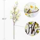 Olivachel Artificial Flowers Faux Plum Cherry Blossom Branches Fake Long Flower Stems for Home Wedding Party Decoration (White, 4Pcs/Pack)
