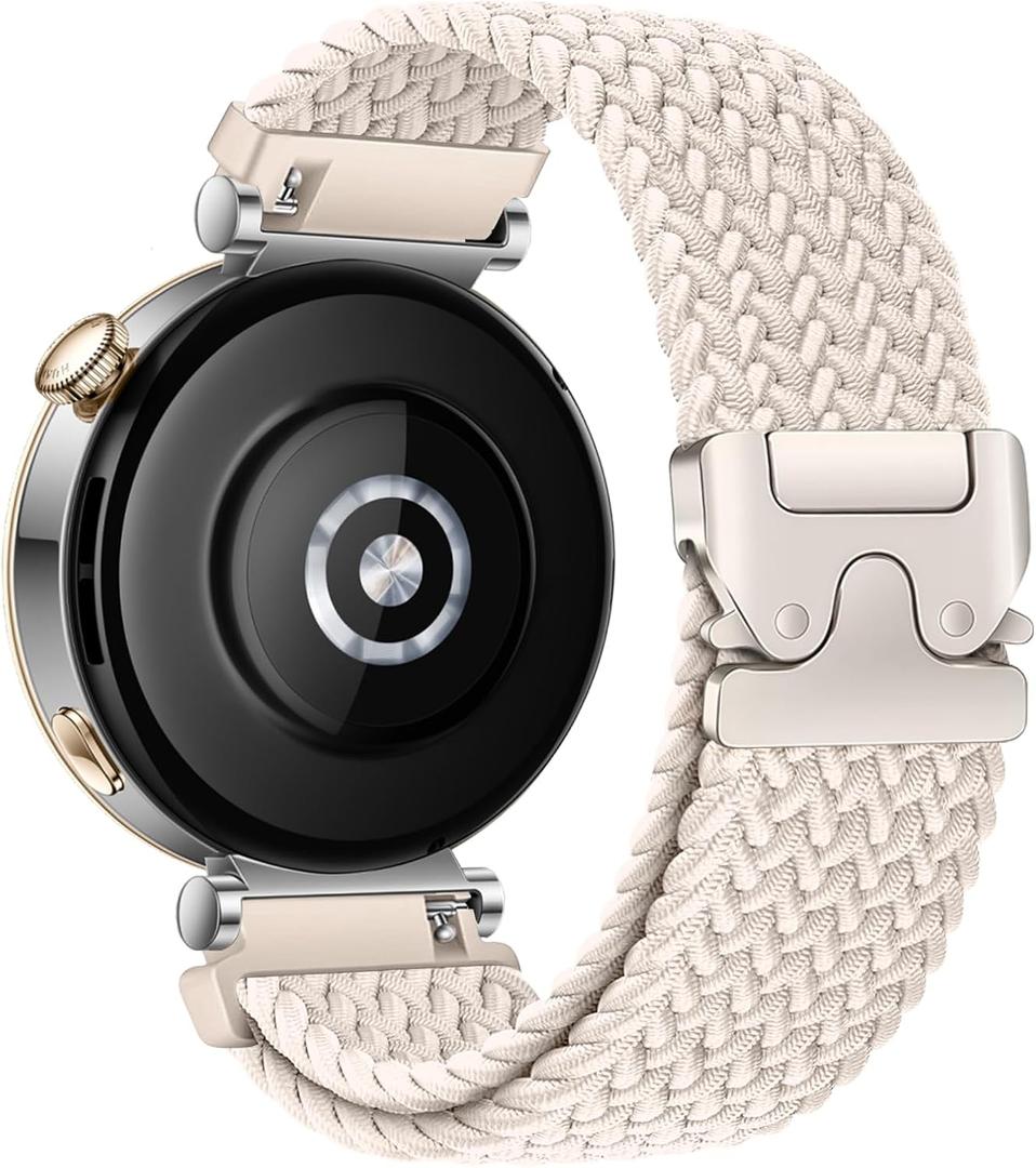 18mm Braided Bands for Garmin Venu 3S 2S/Venu 4 41mm/Vivoactive 4S/Vivomove 3S/Forerunner 265S/255S Band Women, 18mm Quick Release Magnetic/Parachute Buckle Woven Fabric Nylon Sport Watch Strap (16-Parachute-Starlight)