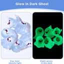 2 x TIESOME 6PCS Luminous Ghost Car Dashboard Decor, Fun Ghost Car Dash Decorations Ornaments Rear View Mirror Ornament Glow in Dark for Vehicle Home Office Garden Landscape Party