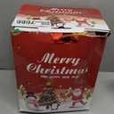 Christmas Inflatables Decorations Outdoor, 8FT Rooftop Santa Claus, Blow Up Sitting Santa with Gift Candy and Reindeer, Inflatable Yard Decor with Built-in LED Lights for Xmas Garden Lawn Party