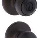 Kwikset Polo Entry Door Knob with Lock and Key, Secure Keyed Handle Exterior Doorlock, Doorknob For Front Entrance and Bedrooms in Venetian Bronze (1 Pack)