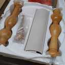 65.5" Natural Real Wood Floor Lamp with S Cluster Pull Chains Dual Switch,Wood Base Tall Lamp,Farmhouse Standing Lamp for Living Room,with Linen Shade,Floor Lamp for Living Room,Bedroom(Bulb Included) (Brown)