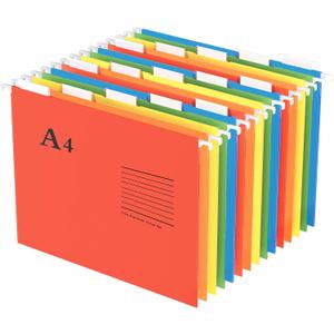 Oterri Hanging File Folders, A4 Size with 5 Elegant Colors to Choose, 1/5-Cut Adjustable Tab,15pcs Per Box