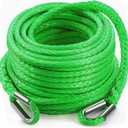 DAYDOOR Winch Rope Extension, 3/8'' x 92ft Synthetic Winch Extension Rope, 26,500 Lbs Winch Extension Line for Off Road Vehicle ATV UTV SUV Jeep(Green)