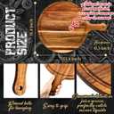 Nuenen 10 Pcs Round Wood Cutting Board with Handle Acacia Wooden Serving Kitchen Chopping Boards for Pizza, Bread, Cheese, Charcuterie, Fruit, Vegetables(Acacia)