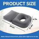 HOMBYS Extra Long BBL Pillow After Surgery for Sleeping & Sitting, Brazilian Butt Lift Pillow with Extended Back Support, BBL Chair with Hole, Mixed Filling (High-Density Foam + Soft Shredded Fill)