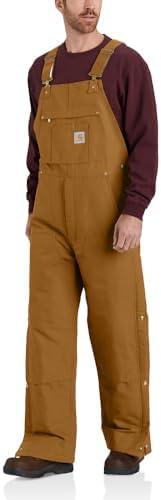 Carhartt Men's 104393 Loose Fit Zip-to-Thigh Bib Overall - Quilt Lined, Size M Regular