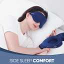 MZOO Luxury Sleep Eye Mask for Side Sleeper Men Women, Zero Eye Pressure 3D Sleeping Mask, Light Blocking Patented Design Night Blindfold, Soft Eye Shade Cover for Travel, Blue