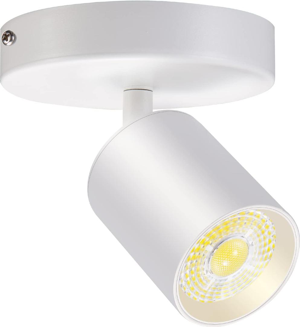 VANoopee Foco de techo LED de montaje empotrado, foco regulable, foco direccional, luces brillantes para interiores, para sala de estar, dormitorio, CRI90, sin parpadeo, 10 W, 800 lmenes, 3000 K, (Blanco)