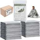 Emergency Foil Blanket (Pack of 50), Survival Thermal Mylar Blankets Individually Packaged Perfect for Outdoors, Hiking, Marathons or First Aid