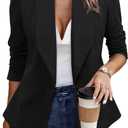 Tralilbee Women's Blazers Long Sleeve Open Front Work Office Suit Jackets Blazer XL