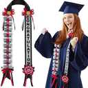 Lyrow Graduation Money Lei Class of 2025 Double Braided Lei Gift Graduation Cash Gifts Pull Ideas for High School College Party Supplies (Red and Black)