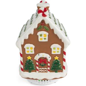 2 x ARVIDSSON Christmas Essential Oil Diffuser, Gingerbread House Diffuser for Essential Oils, Ceramic Ultrasonic Oil Diffusers for Home, Holiday Aromatherpay Diffusers Gift for Women and Kids