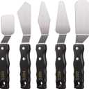 5 x 5-piece Large Palette Knife Set Stainless Steel Painting Knives with Wood Handles for Acrylic & Oil Painting Canvas Texturing, Impasto, Color Mixing Art Supplies for Artists and Beginners