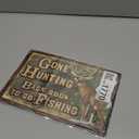 Gone Hunting Back Soon to Go Fishing Funny Cabin Hunt Wall Decor Metal Tin Sign 8x12in