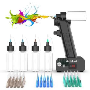 No-Clean Airbrush Kit with Disposable Nozzle (50pcs x 0.2mm & 100pcs x 0.3mm & 100pcs x 0.5mm Disposable Nozzles)- 30PSI Rechargeable Portable Cordless Airbrush Spray Gun