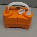 IDAODAN Electric Balloon Pump, Portable Electric Balloon Blower Machine Balloon Air Pump Dual Nozzle Rose Red 110V 600W Balloon Inflator for Party Decorations