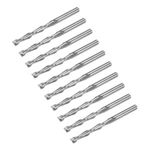 uxcell 10pcs Spiral CNC Router Bits 3.175mm Diameter 1/8" Shank Up Cut 2 Flutes Solid Carbide End Mill Milling Bits with 25mm Cut Length for Wood Plastic Soft Metal Aluminum