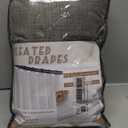 Pinch Pleated Drapes Greenish Grey Room Darkening Curtains 96 Inches Long for Living Room, Rustic Cottage Core 100% Blackout Faux Linen Double Layer Pleat Curtain 2 Panels Set Deep Depths Green Decor