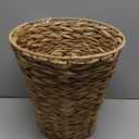 hardcometrue Boho Wicker Trash Can with Lid, Waterproof Bathroom Trash Can Hand Woven Wicker Waste Baskets for Kitchen Office Bedroom