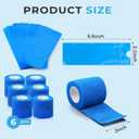 2 x 200PCS Tattoo Pen Covers with 6PCS Tattoo Grip Tapes,Blue Tattoo Machine Wraps Covers with Tattoo Pen Sleeves Bags Set for Tattoo Artist Tattoo Supplies