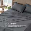 FreshCulture Full Sheet Set - Ultra Soft Sheets Full Size Bed - Brushed Microfiber - Deep Pockets - Easy Care - Cooling & Breathable - 4 Pieces Hotel Luxury Full Size Bed Sheets (Dark Grey)