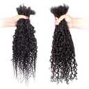 DAIXI Boho Loc Extensions Human Hair with Curly Ends for Women, Can Be Dyed Bleached Handmade Human Hair Dreadlocks with Human Hair Curls Extend Out (1B-0.6cm-Straight, 20 Inch 30 Strands)