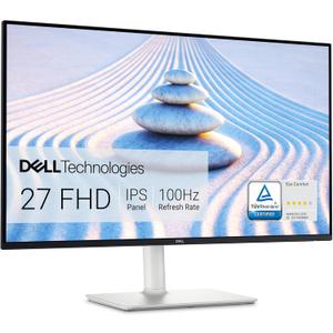 Dell S2725HS 27 Inch Monitor, FHD (1920x1080) Display, 100Hz Refresh Rate, 1500:1 Contrast Ratio, TV Rheinland Eye Comfort 4 Star, Integrated 2x5W Speaker, Height/Tilt/Swivel/Pivot- Ash White Color