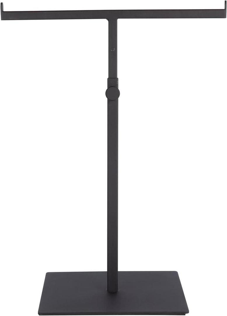 Polmart Countertop Adjustable T-Bar Display Stand Stand for Handbags, Wreaths, Hats, Scarves, Jewelry & CraftsWear-resistant, quiet and sturdy metal base  Black