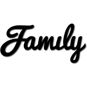 CREATCABIN Wood Family Sign Wall Decor Art Cutout Letter Word Laser Cut Unfinished Decorative Accessories Rustic for Living Room Home Door Farmhouse Porch Bedroom Decoration 11.8 x 5.47 Inch,Black