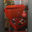 Simplify 96 Ornament Storage Box | Dimensions: 37.5"x 19"x 17.75" | Holds 96 Ornaments | Stackable | Easy Carry Handles | Red | Christmas Storage