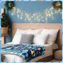 Buryeah Blue Christmas Nutcracker Throw Blanket Nutcracker Ballet Blanket Xmas Warm Flannel Fleece Throw Comfortable Cozy Decorative for Christmas Home Bed Sofa Couch Decor