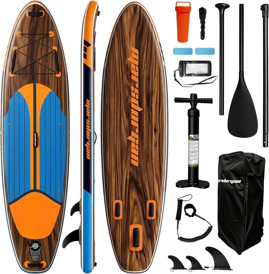 11' x 34" Inflatable Paddle Board for Adults Youth | Extra Wide SUP with Non-Slip Deck, Removable Seat | Stable for 2-3 People, Family Water Sports, Includes Premium Accessories