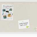 Farmhouse Linen Cork Bulletin Board 48 x 32, White Wood Framed 4 x 3 Corkboard, Office Board for Wall Decor, Large Pin Board Picture Board with 20 Pushpins for School, Home & Office