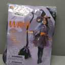 Spooktacular Creations Child Girl Orange Purple Witch Costume, Toddler Witch Outfit Set with Broom for Kids Halloween Party, Size -3T