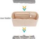Lckaey Purse Organizer Insert for 19 Flap Bag Large bag Organizer with Side Zipper Pocket 1016beige-M