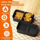 Air Fryer Silicone Liners for Ninja DZ071-3.5qt x2 + 7qt x1- Basket Replacement, Reusable, Dishwasher Safe, BPA Free- Black