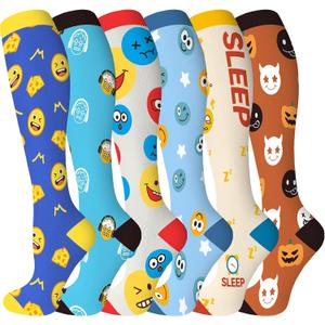 6 x bropite Compression Socks for Women & Men Circulation-Support Knee High Socks 20-30 mmhg-Best for Running,Medical,Nurse,Travel