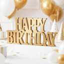 Novabright Happy Birthday Sign Centerpieces for Table Birthday Party Decorations for Women Bday Birthdays Themed Celebration Party Supplies(Gold,No Glitter), 11.81 x 5.91 x 0.59 inches