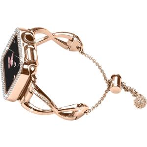For Apple Watch 38MM 40MM 41MM 42MM 44MM 45MM 46MM, Metal Bracelet Fancy Replacement Charm Bands With Protective Case For Women