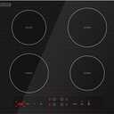Empava 24” Electric Stove Induction Cooktop with 4 Power Boost Burners Smooth Surface Vitro Ceramic Glass in Black, 24 Inch