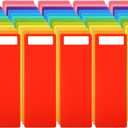 TaoBary 60 Pcs Library Book Dividers with Stickers 4 x 12 Inch Library Shelf Marker Assorted Color Comic Book Markers Plastic Dividers to Organize Home Teaching Supplies, 12 Colors