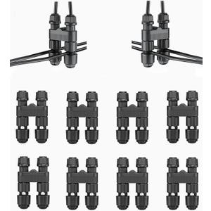2 x UniHobby 8 Pack Low Voltage Wire Connector, Landscape Lighting Connectors 12-18 Gauge Wire Connectors for Outdoor Garden Path Yard Lights