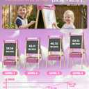 Art Easel for Kids Easel for Toddlers,Adjustable Standing Wooden Toddler Easels White Board & Chalkboard for Kids,Paint Art Easel for Kids 2-4 4-8 9-12 Painting Easels Birthday Gift (Pink)