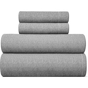 King Size 4 Piece Sheet Set - Breathable & Cooling Bed Sheets Set - Hotel Luxury Bedding for Women, Men, Kids & Teens - Deep Pockets, Easy-Fit, Soft, Wrinkle Free - Oeko-Tex - Grey Heathered Sheets
 Beage 2 Pillowcase 2 Sheets
