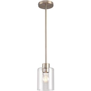 Brushed Nickel Pendant Lights,Modern Farmhouse Pendant Light,Light Fixture Kitchen Pendant Mini Hanging Light for Sink Island,Adjustable Height,Home Dcor Lighting(Brushed Nickel 1 pack Stem Rod)