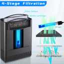 Turtle Tank Filter w/ U-V Light for Large 40-150 Gal Tank 4-Stage Flow Adjustable Low Water Level Internal Deodorization Green Clean Machine Killing Cloudy Saltwater Freshwater Aquarium Crystal Clear