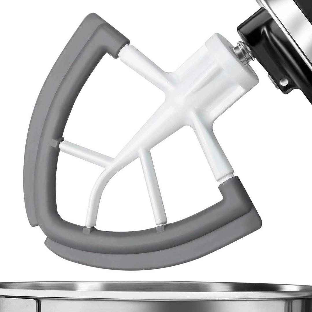 Flex Edge Beater for KitchenAid, Mixer Attachement Compatible With KitchenAid, Mixer Accessory, Fits Tilt-Head Stand Mixer Bowls For 4.5-5 Quart Bowls, Beater With Silicone Edges, Grey
